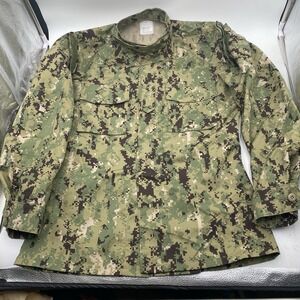 US Navy Working Uniform Type III Shirt Medium XLong Seals Camo‎ NWU Blouse NWOT